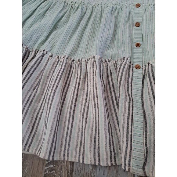 Women's Ava James Peasant Skirt Striped Button Down Prairie Western Large - Picture 3 of 6